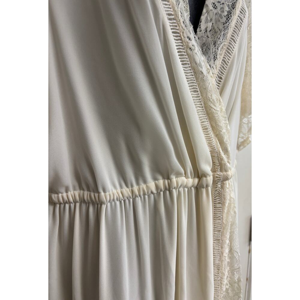 Torrid Ivory Gauze Maxi Dress Lace Trim Short Sleeve Boho Plus Size 2 2X New - Picture 5 of 11